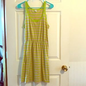 Green/beige striped dress. Lightly worn!!